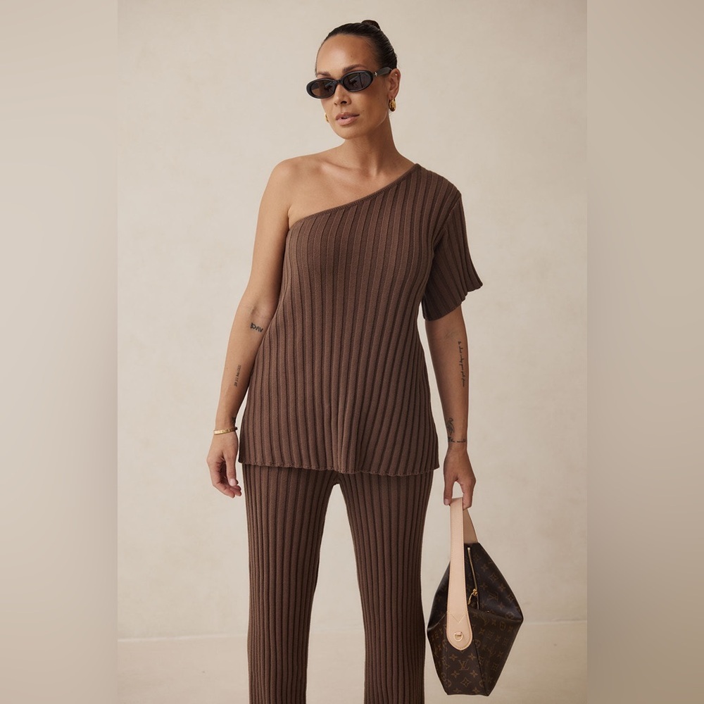 NWT Sabo Neena Top in Chocolate Brown Size XS Ribbed Sweater